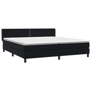 Box Spring Κρεβάτι με στρώμα Μαύρο 200x220 cm Βελούδινο - Pakobazaar