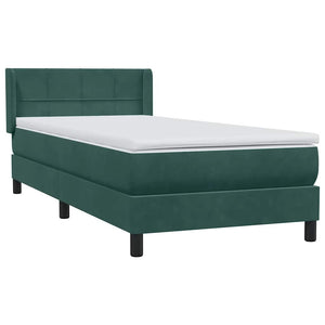 Box Spring Κρεβάτι με στρώμα Σκούρο πράσινο 80x210 cm Velvet - Pakobazaar