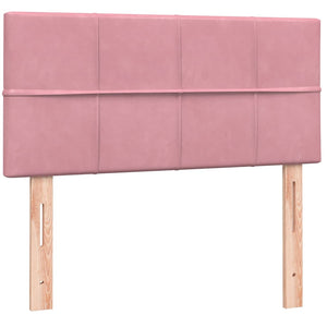 Box Spring κρεβάτι με στρώμα ροζ 80x210 εκ. Βελούδινο