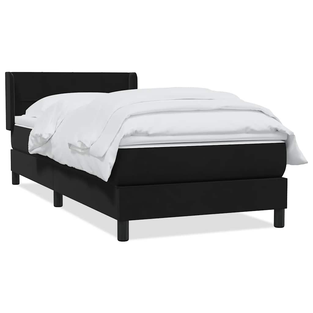 Box Spring Κρεβάτι με στρώμα Μαύρο 100x210 cm Βελούδινο - Pakobazaar