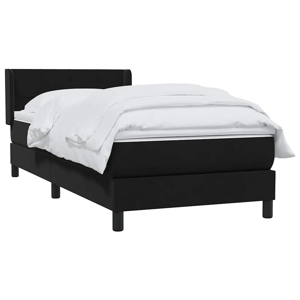 Box Spring Κρεβάτι με στρώμα Μαύρο 100x210 cm Βελούδινο - Pakobazaar