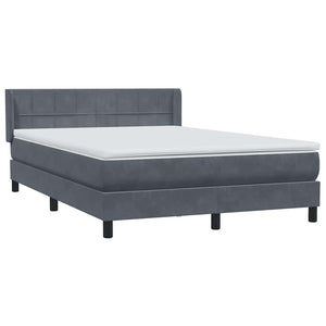 Κρεβάτι Boxspring με Στρώμα Σκούρο Γκρι 140x210 εκ. Βελούδινο - Pakobazaar