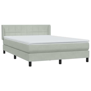 Κρεβάτι Boxspring με Στρώμα Ανοιχτό Γκρι 160x210 εκ. Βελούδινο