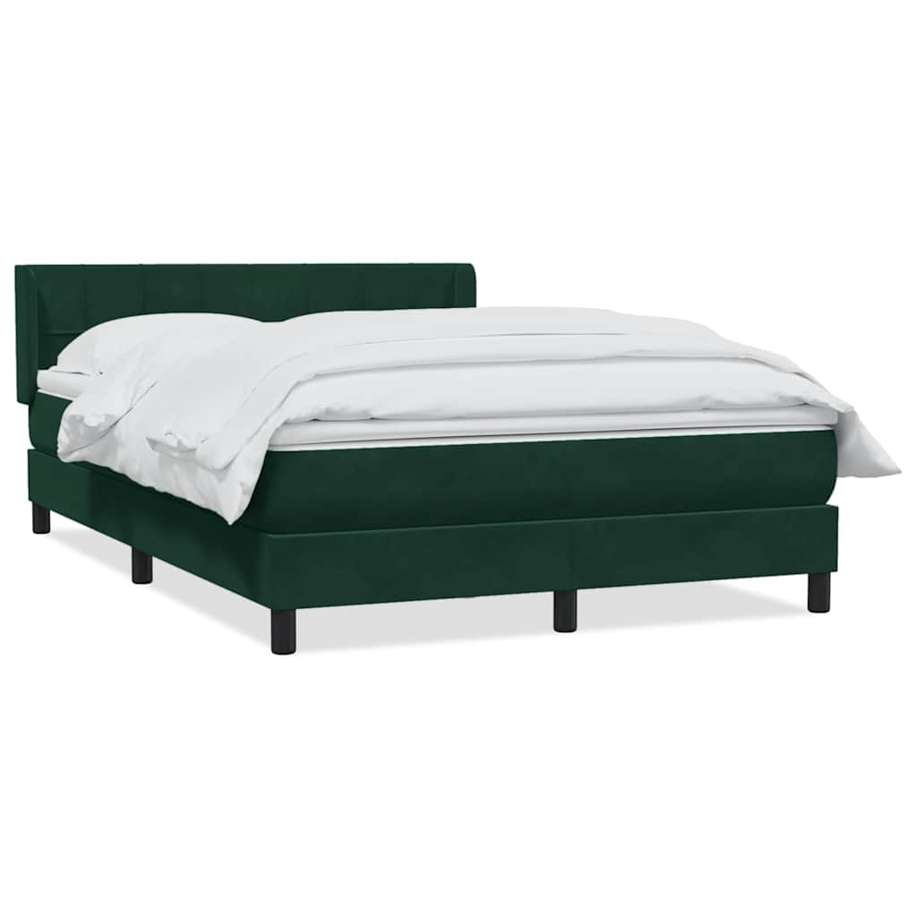 Κρεβάτι Boxspring με Στρώμα Σκούρο Πράσινο 160x210εκ. Βελούδινο - Pakobazaar