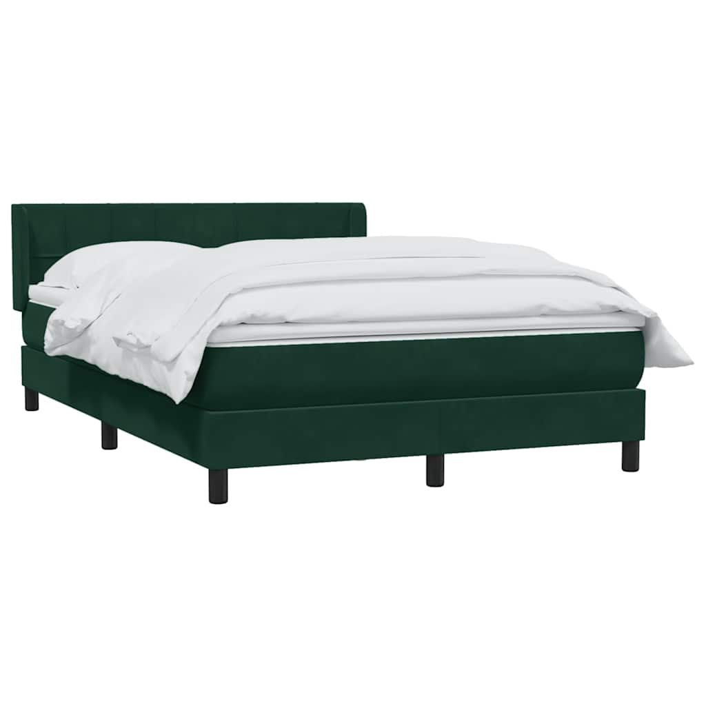 Κρεβάτι Boxspring με Στρώμα Σκούρο Πράσινο 160x210εκ. Βελούδινο - Pakobazaar