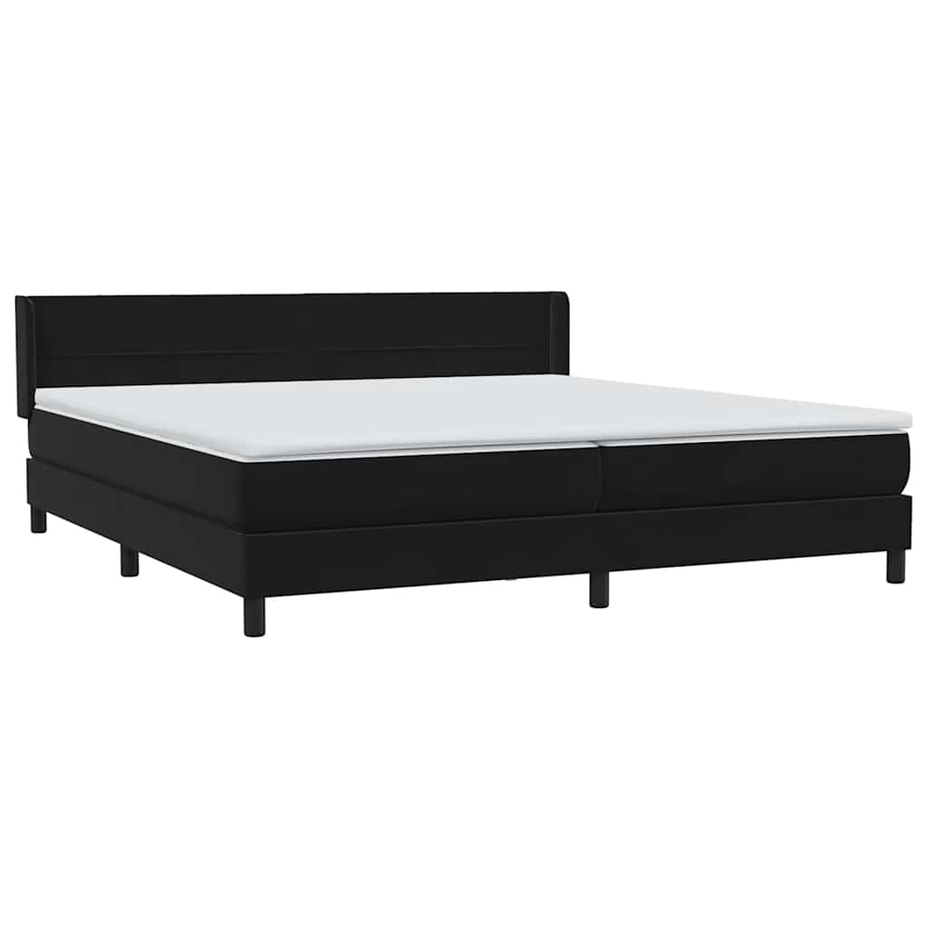 Κρεβάτι Boxspring με Στρώμα Μαύρο 180x210 εκ. Βελούδινο