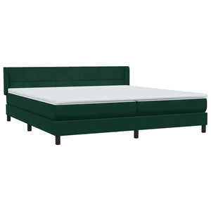 Κρεβάτι Boxspring με Στρώμα Σκούρο Πράσινο 180x210εκ. Βελούδινο