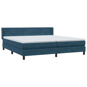 Κρεβάτι Boxspring με Στρώμα Σκούρο Μπλε 180x210 εκ. Βελούδινο - Pakobazaar