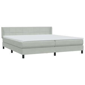 Box Spring κρεβάτι με στρώμα ανοιχτό γκρι 200x210 cm Βελούδινο - Pakobazaar