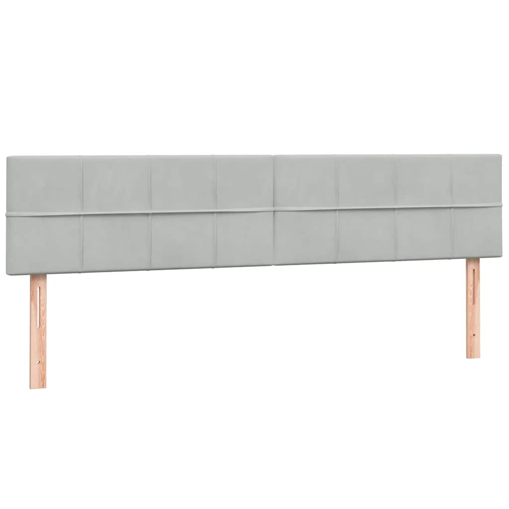 Box Spring κρεβάτι με στρώμα ανοιχτό γκρι 200x210 cm Βελούδινο - Pakobazaar
