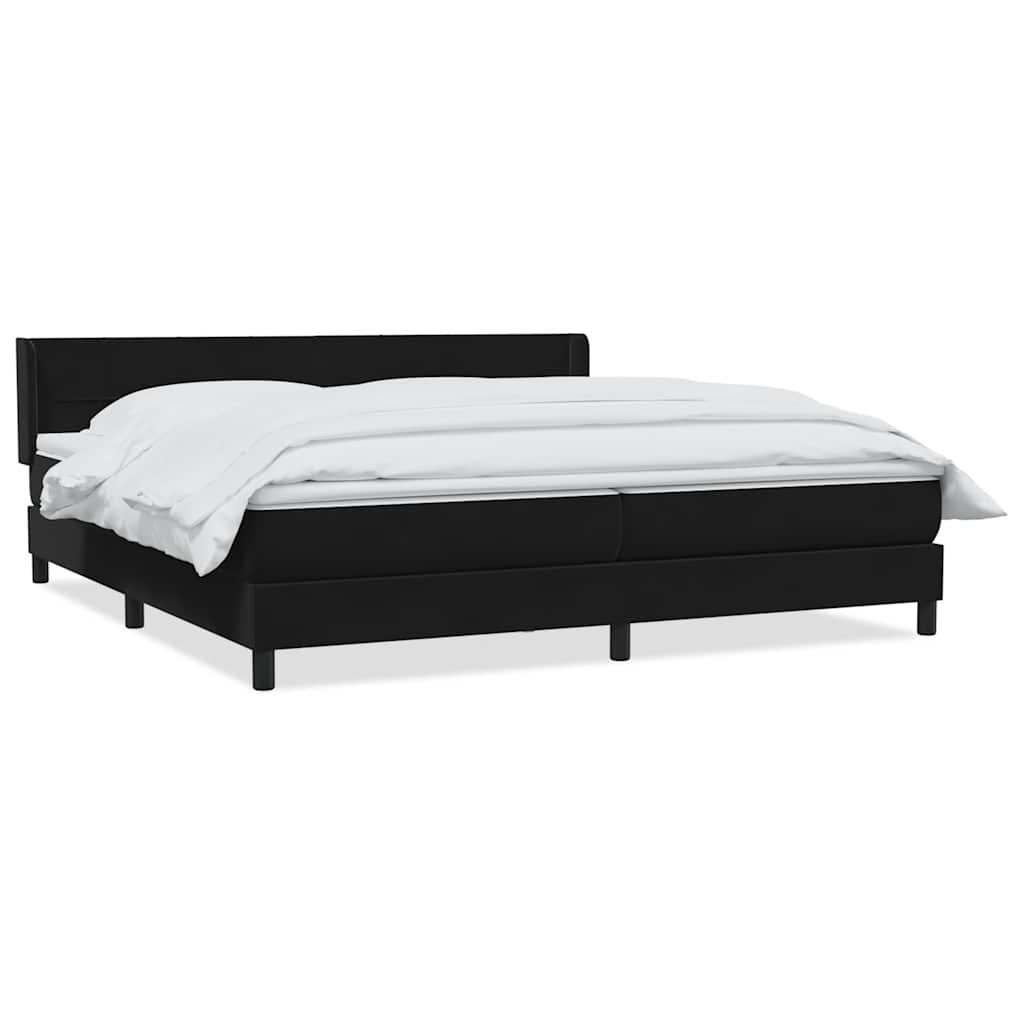 Κρεβάτι Boxspring με Στρώμα Μαύρο 200x210 εκ. Βελούδινο - Pakobazaar