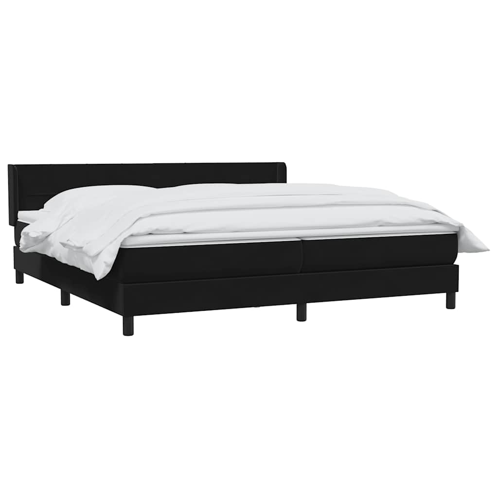 Κρεβάτι Boxspring με Στρώμα Μαύρο 200x210 εκ. Βελούδινο - Pakobazaar