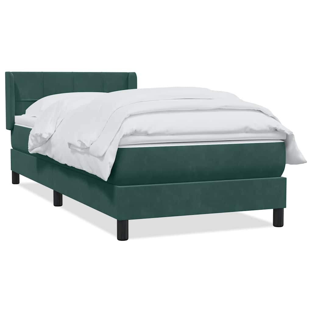 Box Spring κρεβάτι με στρώμα σκούρο πράσινο 90x220 cm Velvet - Pakobazaar