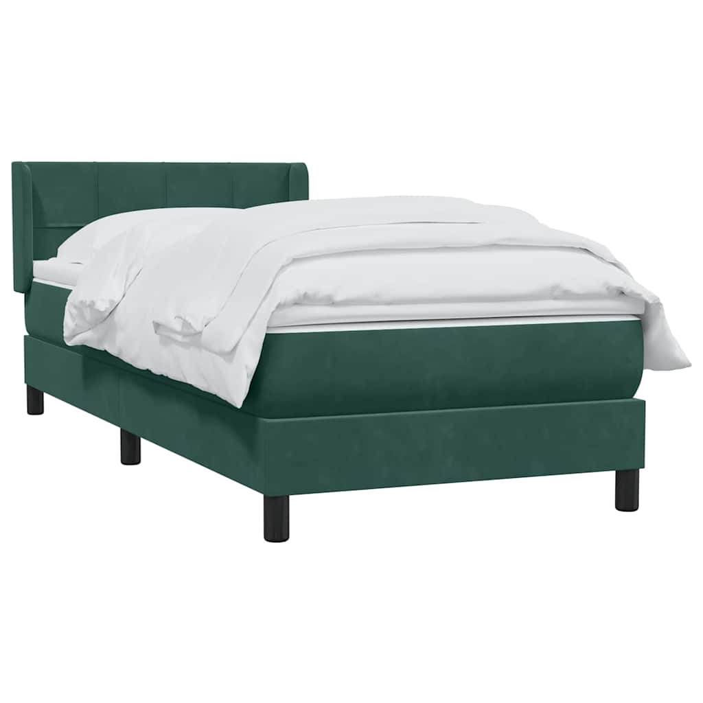 Box Spring κρεβάτι με στρώμα σκούρο πράσινο 90x220 cm Velvet - Pakobazaar