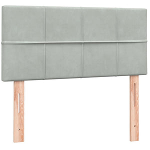 Box Spring κρεβάτι με στρώμα ανοιχτό γκρι 100x220 εκ. Βελούδινο - Pakobazaar