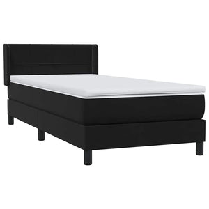 Box Spring Κρεβάτι με στρώμα Μαύρο 100x220 εκ. Βελούδινο - Pakobazaar