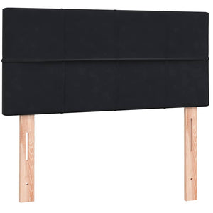 Box Spring Κρεβάτι με στρώμα Μαύρο 100x220 εκ. Βελούδινο - Pakobazaar