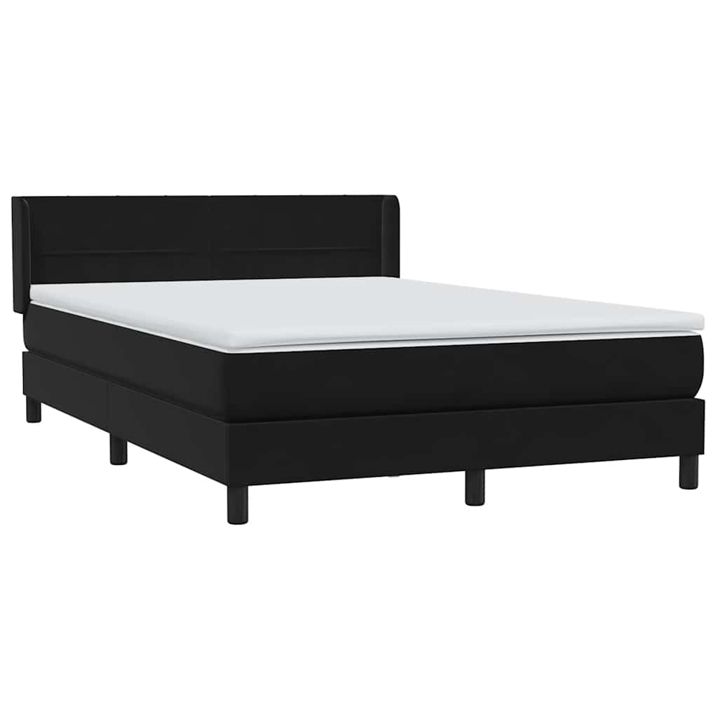 Box Spring Κρεβάτι με στρώμα Μαύρο 140x220 cm Βελούδινο - Pakobazaar