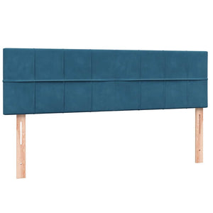 Box Spring κρεβάτι με στρώμα σκούρο μπλε 140x220 cm Βελούδινο - Pakobazaar