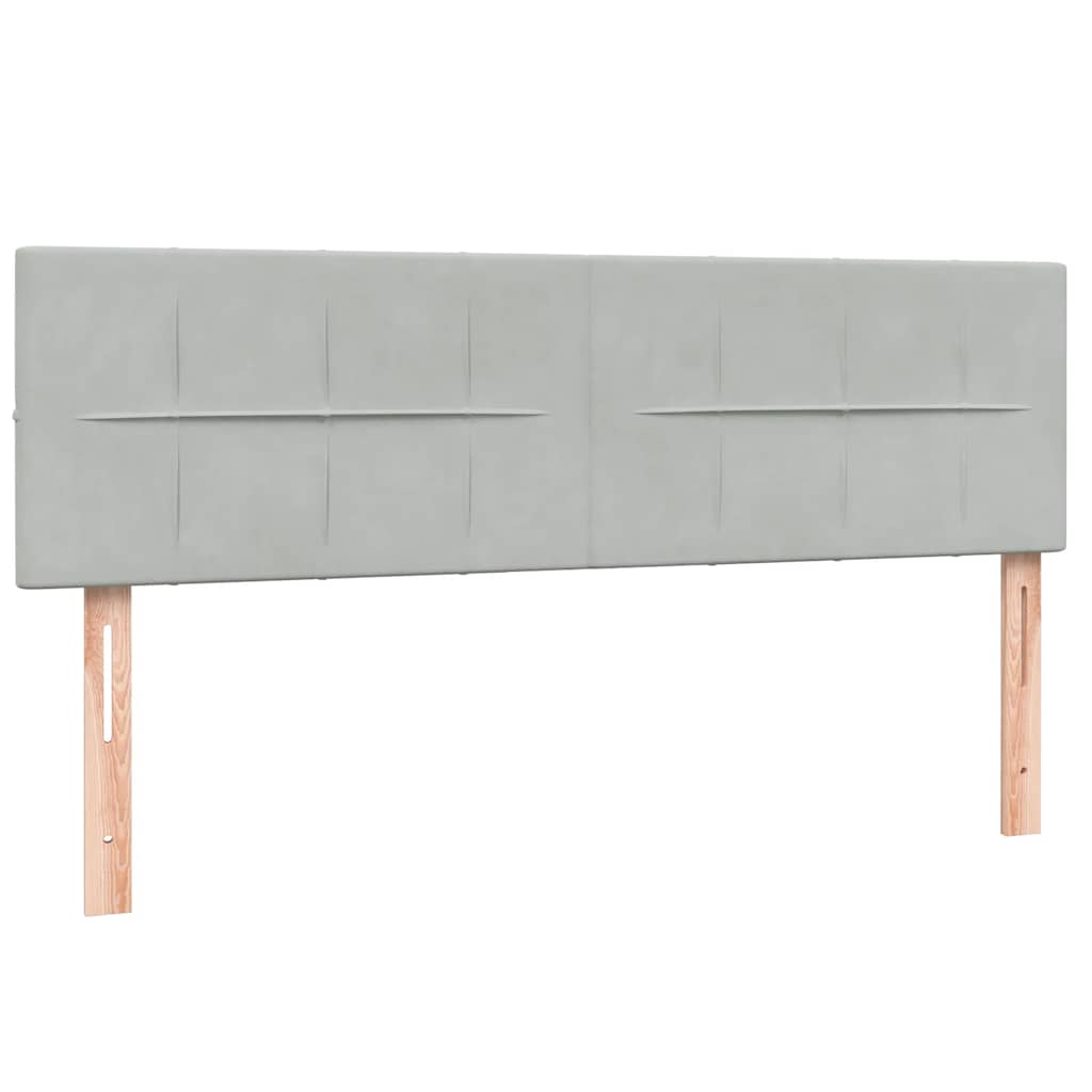 Κρεβάτι Boxspring με Στρώμα Ανοιχτό Γκρι 160x220 εκ. Βελούδινο