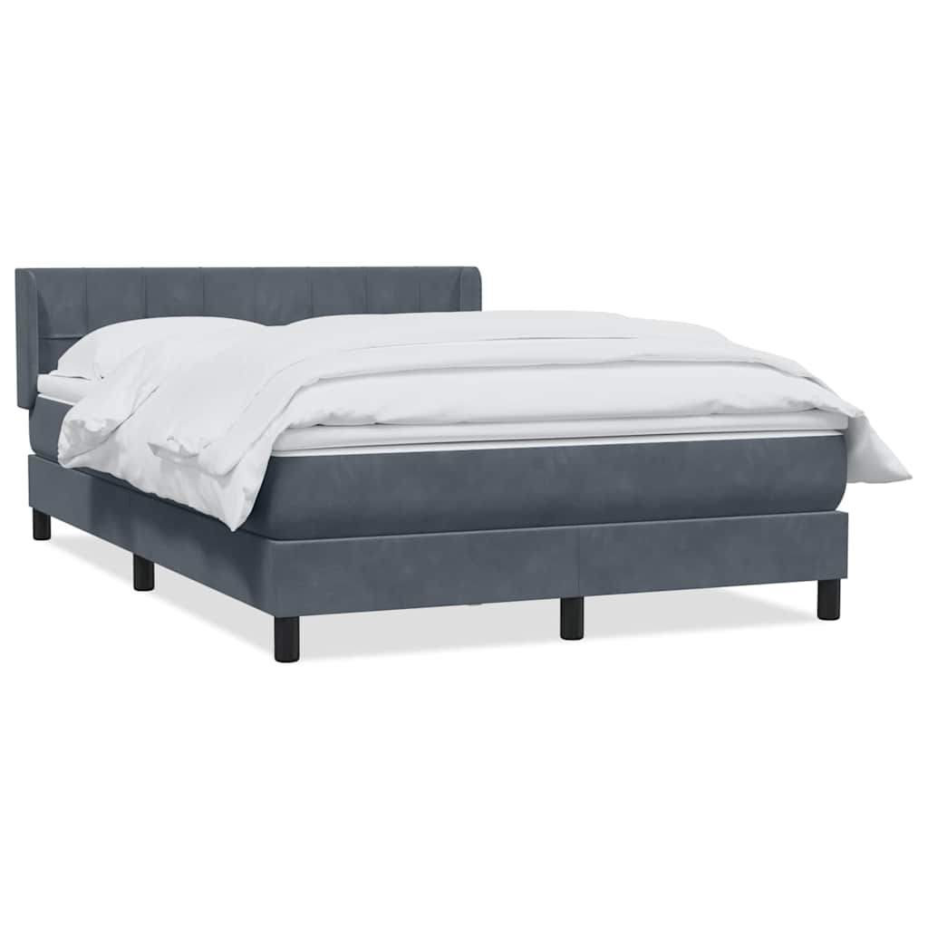 Box Spring Κρεβάτι με στρώμα Σκούρο γκρι 160x220 cm Βελούδινο