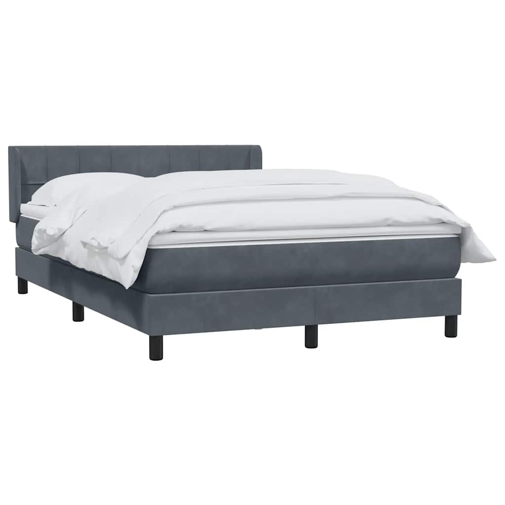 Box Spring Κρεβάτι με στρώμα Σκούρο γκρι 160x220 cm Βελούδινο