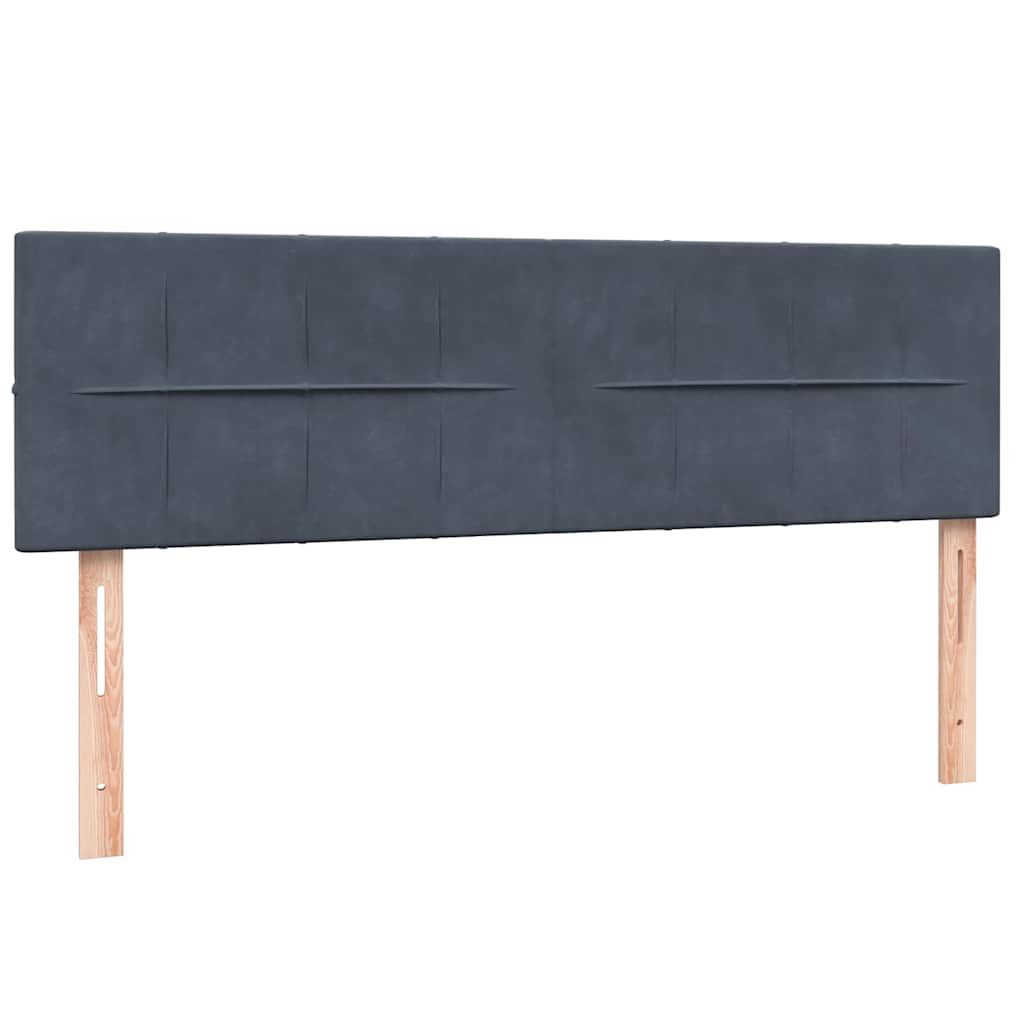 Box Spring Κρεβάτι με στρώμα Σκούρο γκρι 160x220 cm Βελούδινο