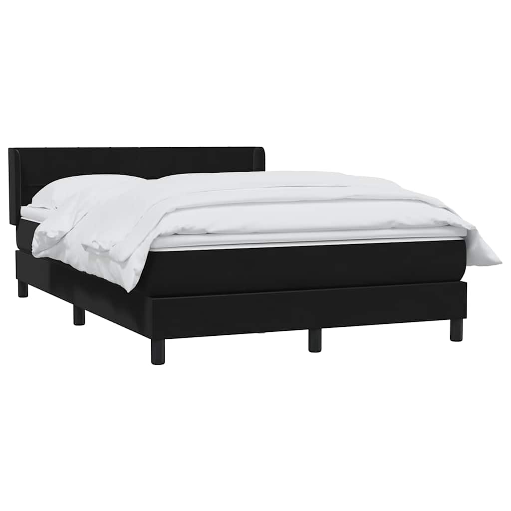 Box Spring Κρεβάτι με στρώμα Μαύρο 160x220 cm Βελούδινο