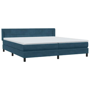Box Spring κρεβάτι με στρώμα σκούρο μπλε 180x220 cm Βελούδινο - Pakobazaar