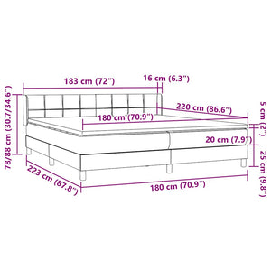 Box Spring κρεβάτι με στρώμα ροζ 180x220 cm Βελούδινο - Pakobazaar