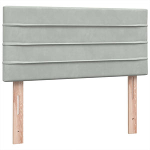 Κρεβάτι Boxspring με Στρώμα Ανοιχτό Γκρι 80x210 εκ. Βελούδινο