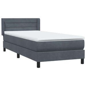 Box Spring Κρεβάτι με στρώμα Σκούρο γκρι 80x210 εκ. Βελούδινο