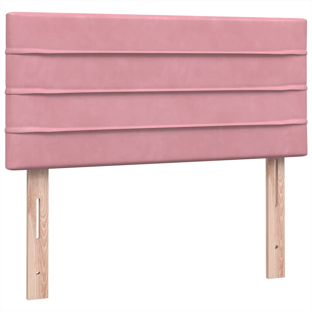 Box Spring κρεβάτι με στρώμα ροζ 80x210 εκ. Βελούδινο - Pakobazaar