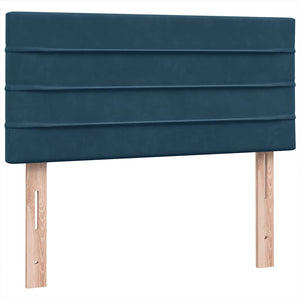 Κρεβάτι Boxspring με Στρώμα Σκούρο Μπλε 100x210 εκ. Βελούδινο - Pakobazaar