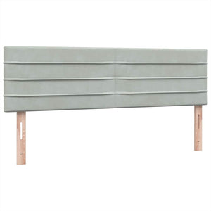 Κρεβάτι Boxspring με Στρώμα Ανοιχτό Γκρι 140x210 εκ. Βελούδινο