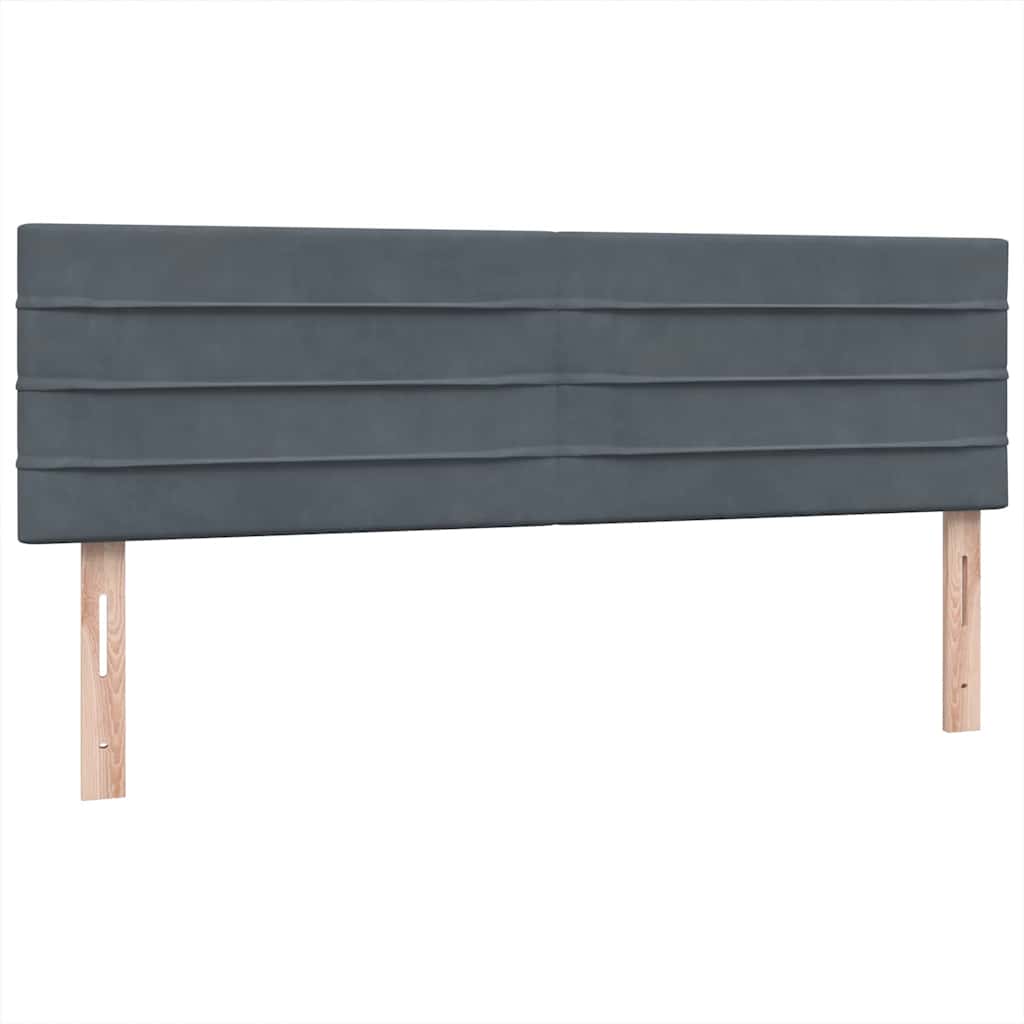Κρεβάτι Boxspring με Στρώμα Σκούρο Γκρι 140x210 εκ. Βελούδινο - Pakobazaar
