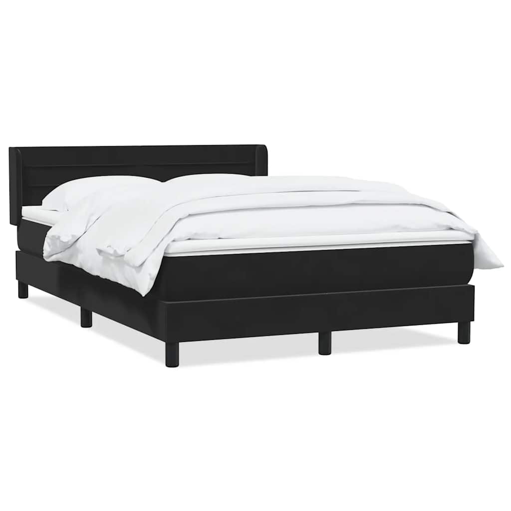 Κρεβάτι Boxspring με Στρώμα Μαύρο 1140x210 εκ. Βελούδινο - Pakobazaar