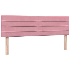 Κρεβάτι Boxspring με Στρώμα Ροζ 140x210 εκ. Βελούδινο