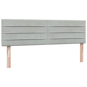 Κρεβάτι Boxspring με Στρώμα Ανοιχτό Γκρι 160x210 εκ. Βελούδινο