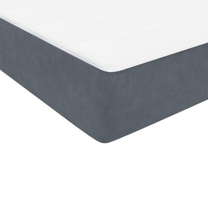 Κρεβάτι Boxspring με Στρώμα Σκούρο Γκρι 160x210 εκ. Βελούδινο - Pakobazaar