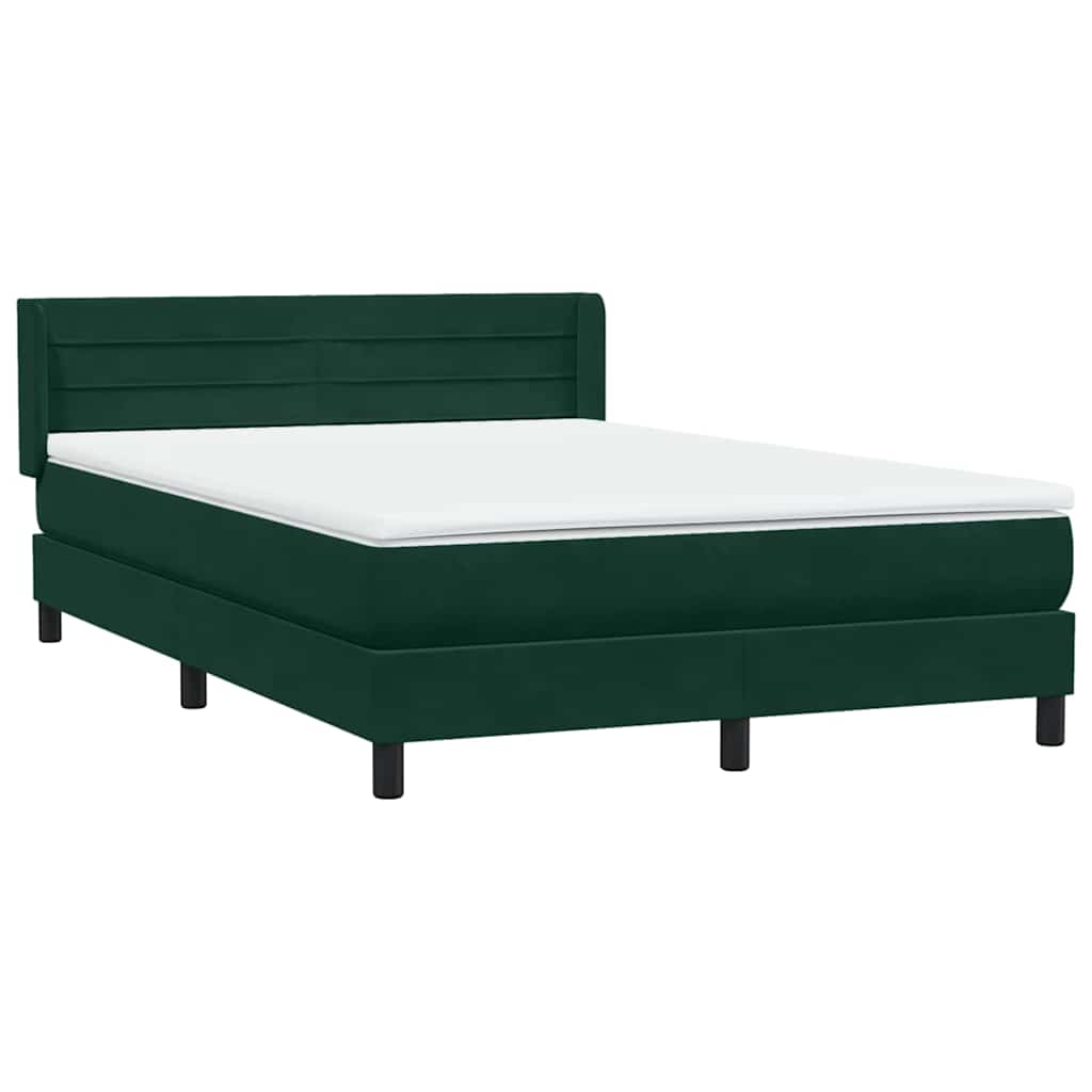 Κρεβάτι Boxspring με Στρώμα Σκούρο Πράσινο 160x210εκ. Βελούδινο