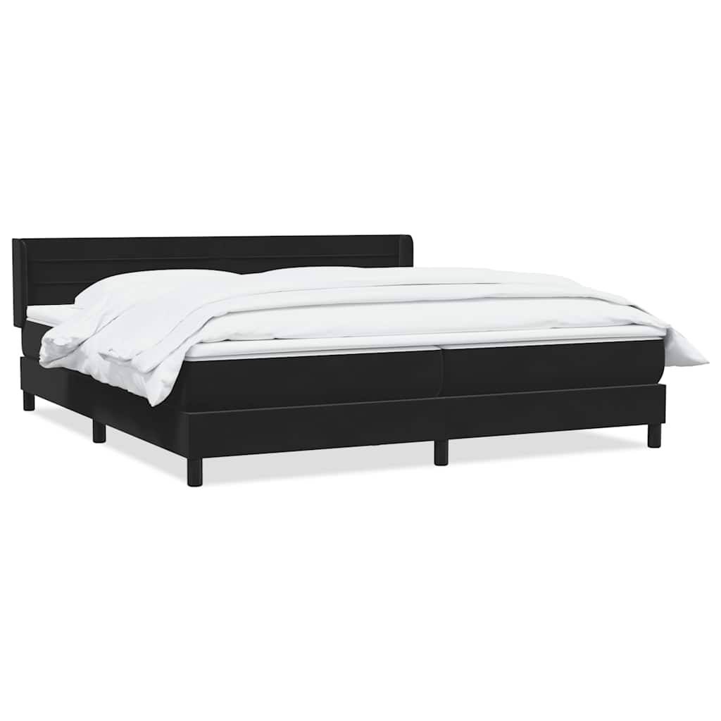 Κρεβάτι Boxspring με Στρώμα Μαύρο 180x210 εκ. Βελούδινο