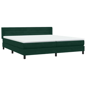 Κρεβάτι Boxspring με Στρώμα Σκούρο Πράσινο 180x210εκ. Βελούδινο