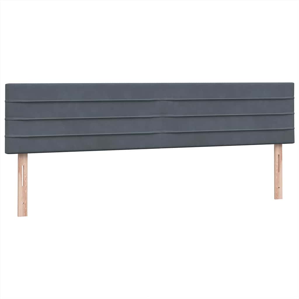 Κρεβάτι Boxspring με Στρώμα Σκούρο Γκρι 200x210 εκ. Βελούδινο - Pakobazaar