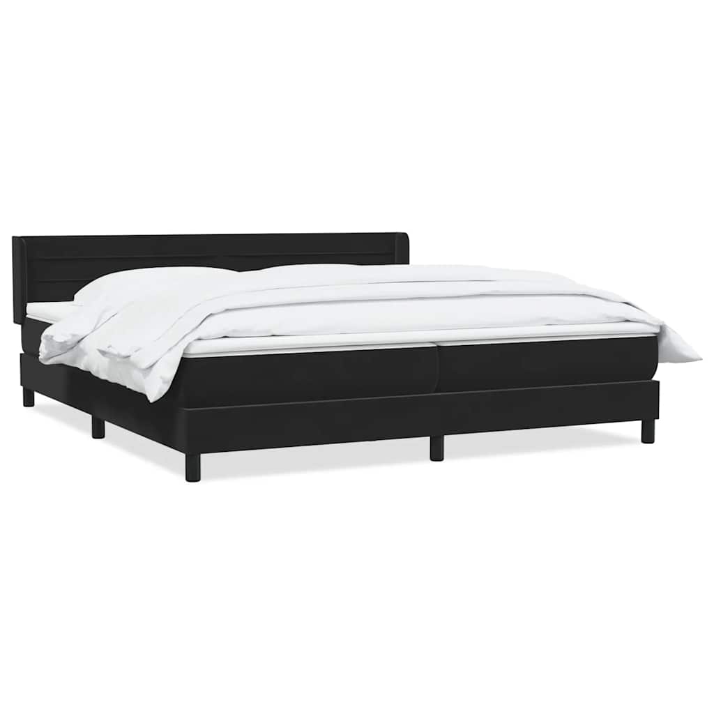 Κρεβάτι Boxspring με Στρώμα Μαύρο 200x210 εκ. Βελούδινο - Pakobazaar