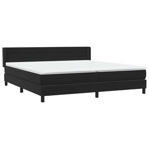 Κρεβάτι Boxspring με Στρώμα Μαύρο 200x210 εκ. Βελούδινο