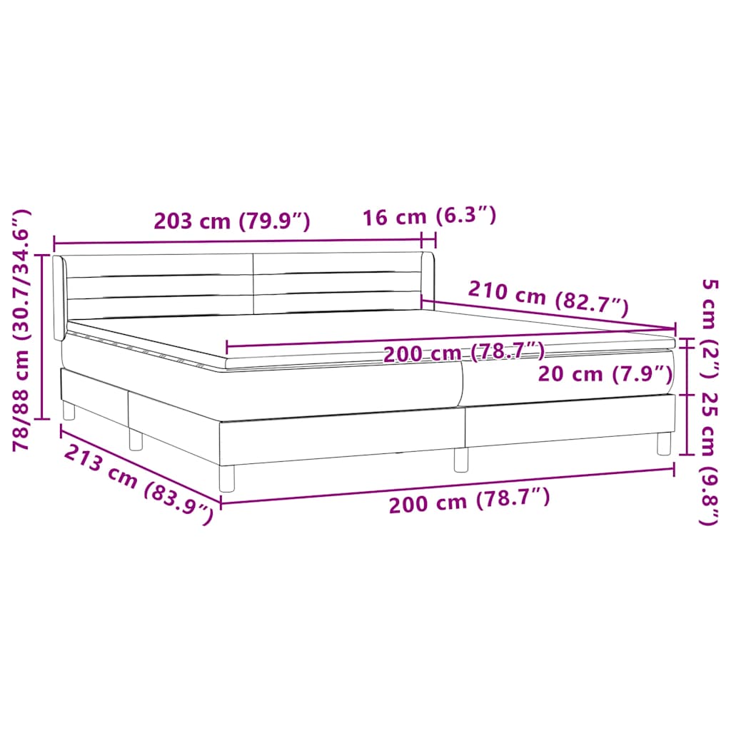 Κρεβάτι Boxspring με Στρώμα Ροζ 200x210 εκ. Βελούδινο