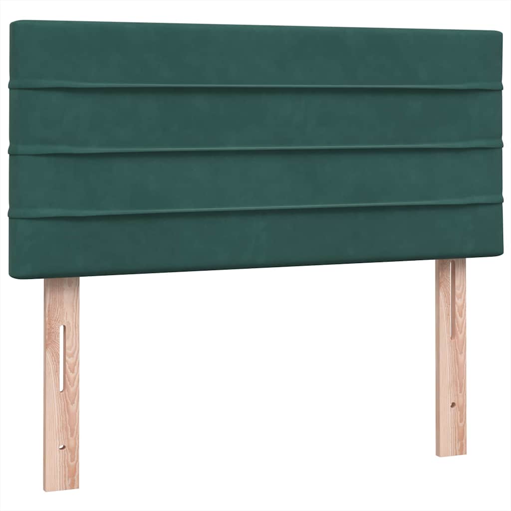 Box Spring κρεβάτι με στρώμα σκούρο πράσινο 80x220εκ. Βελούδινο - Pakobazaar