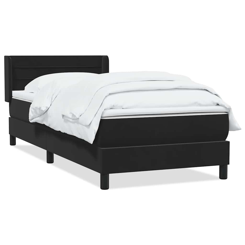 Κρεβάτι Boxspring με Στρώμα Μαύρο 90x220 εκ. Βελούδινο