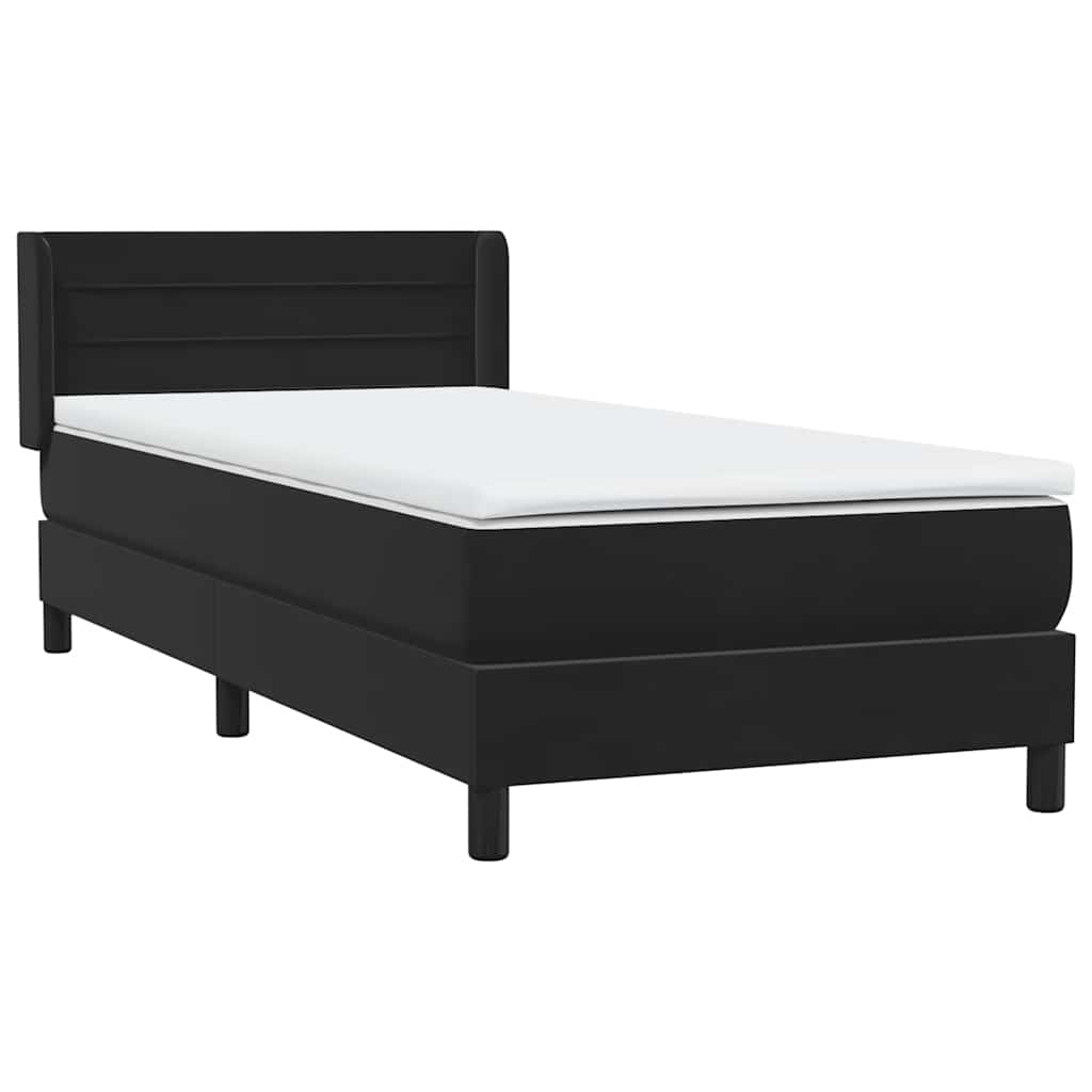 Box Spring Κρεβάτι με στρώμα Μαύρο 100x220 εκ. Βελούδινο